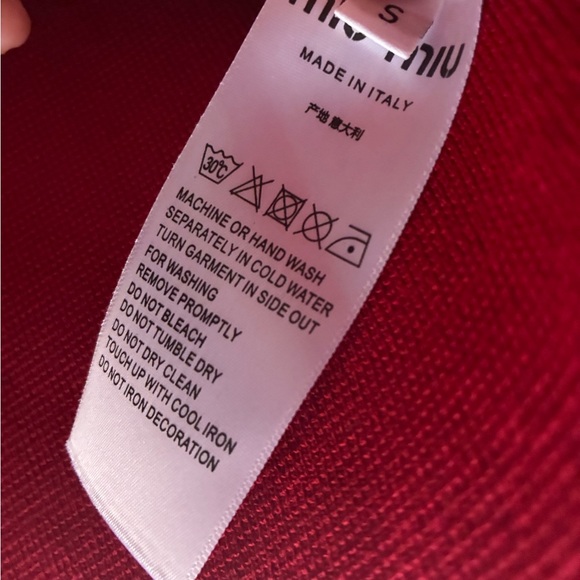 NWT Miu Miu Red Button Down Vest Lace Trim with Tie Sash Size S - Picture 11 of 14